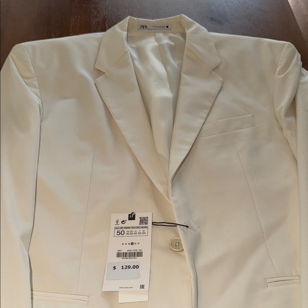BRAND NEW Zara Men's Off-White Blazer